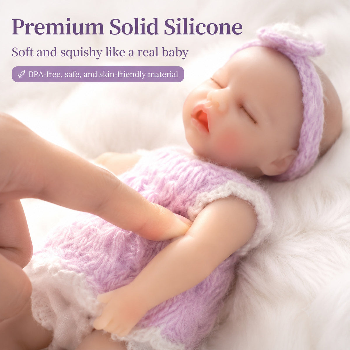 Muñeca de bebé reborn de silicona sólida de 6 pulgadas, juguete infantil elástico de tacto real, regalo y objeto de colección