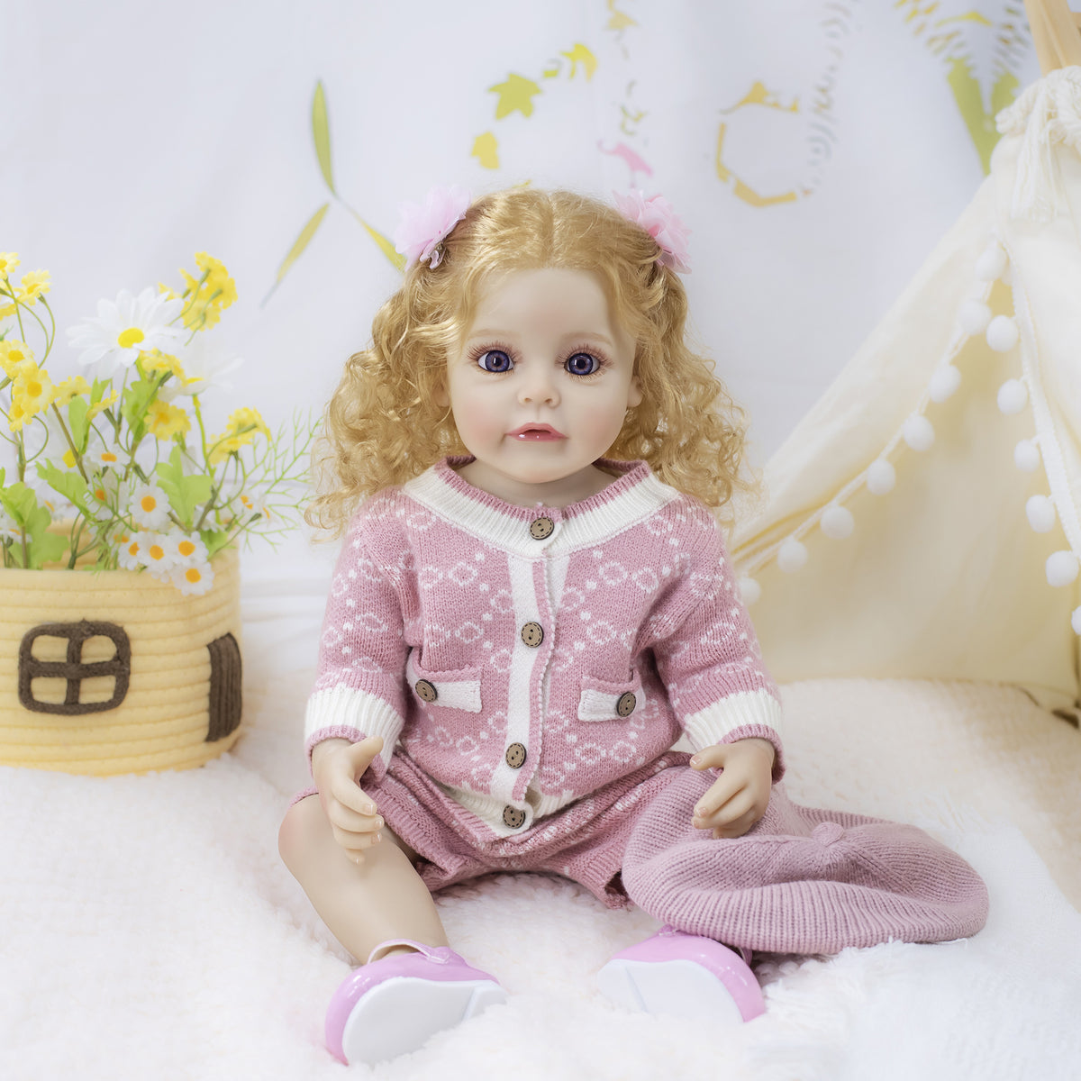 Muñeca reborn realista de 22 pulgadas con cuerpo completo de vinilo, una dulce opción de regalo para niños y adultos en ocasiones especiales