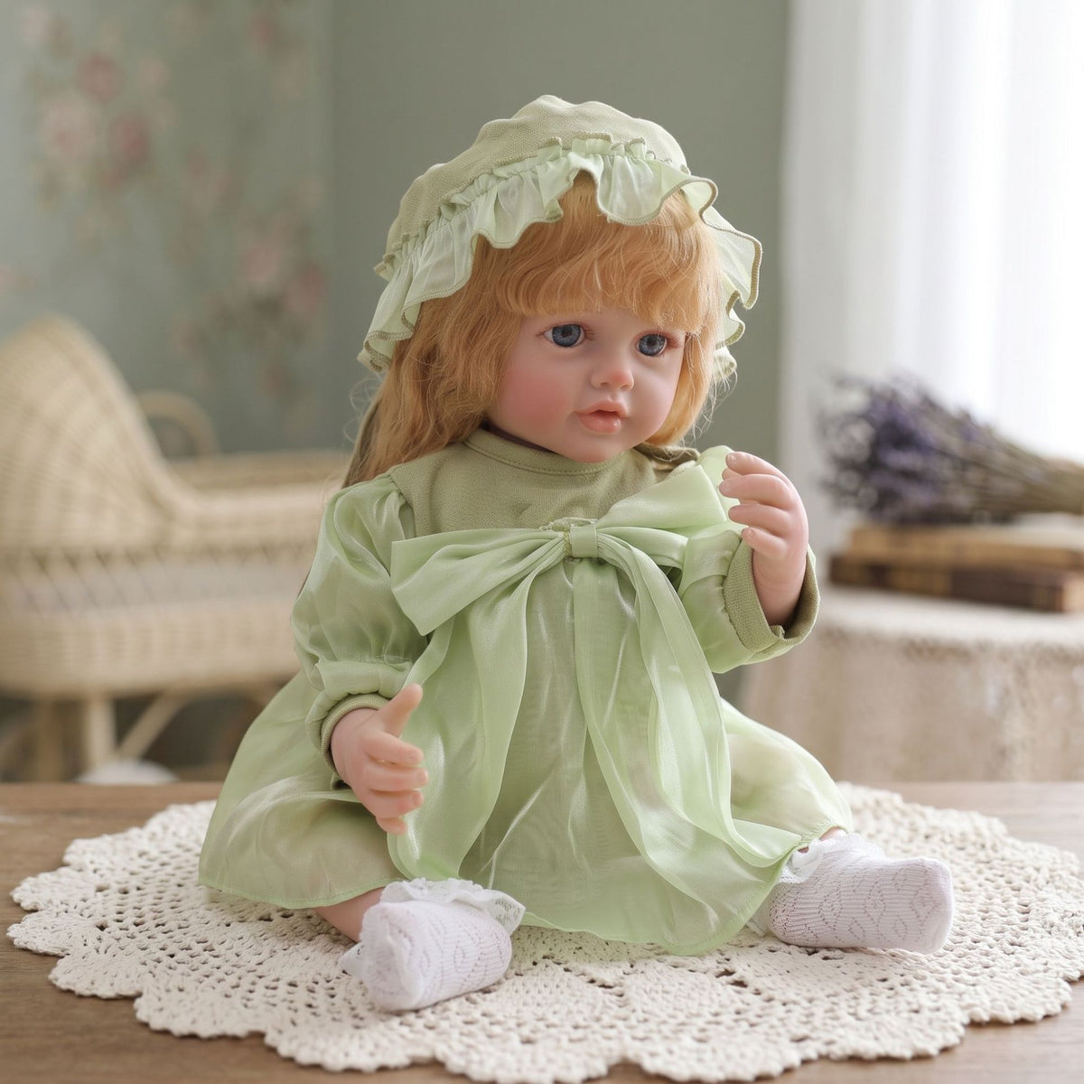 Muñeca Reborn de 22 pulgadas, cuerpo completo de vinilo ultrarrealista, extremidades flexibles y suaves, muñeca de compañía segura para niños