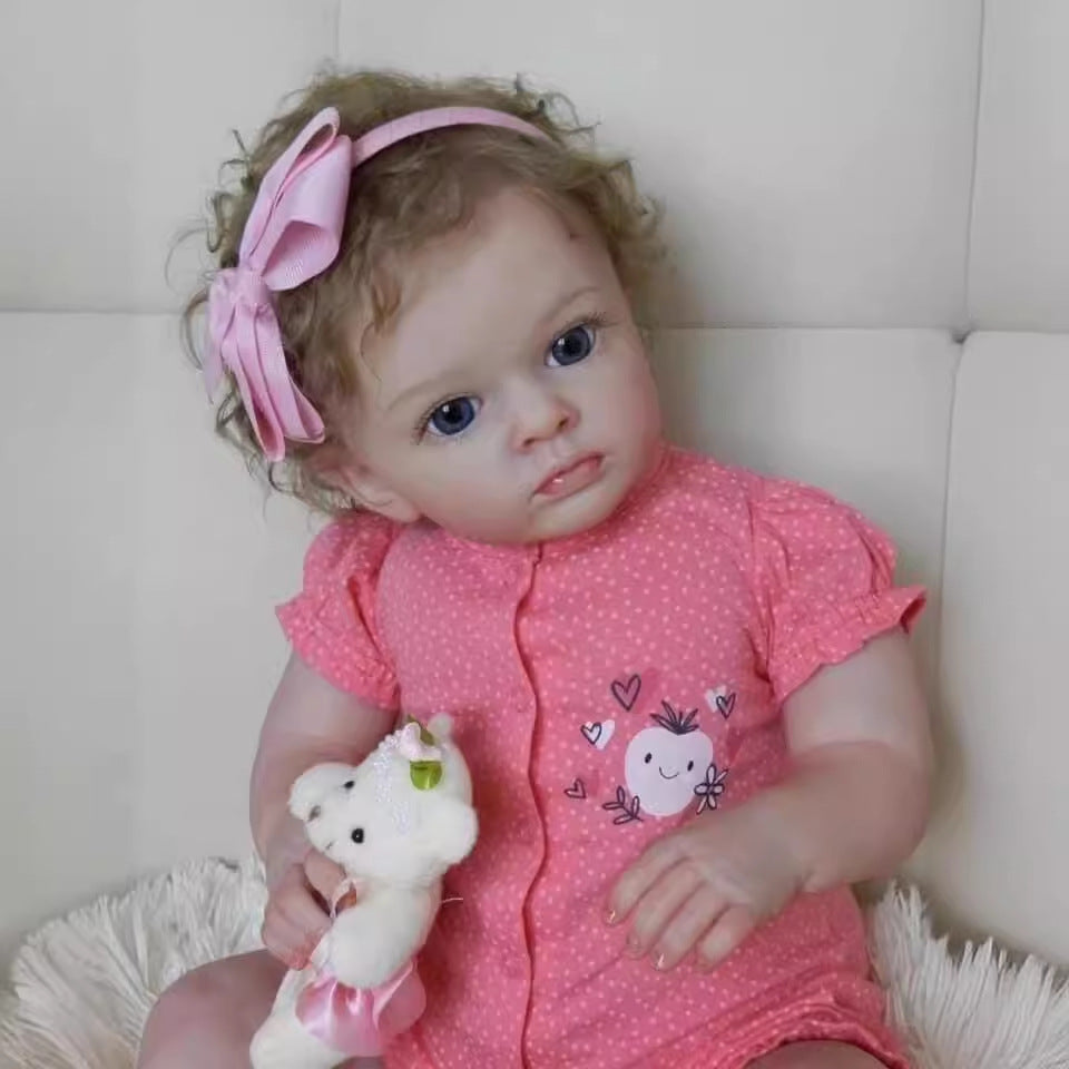 Muñeca bebé Reborn de 24 pulgadas, realista, con cuerpo de tela, muñeca de niña recién nacida, regalo