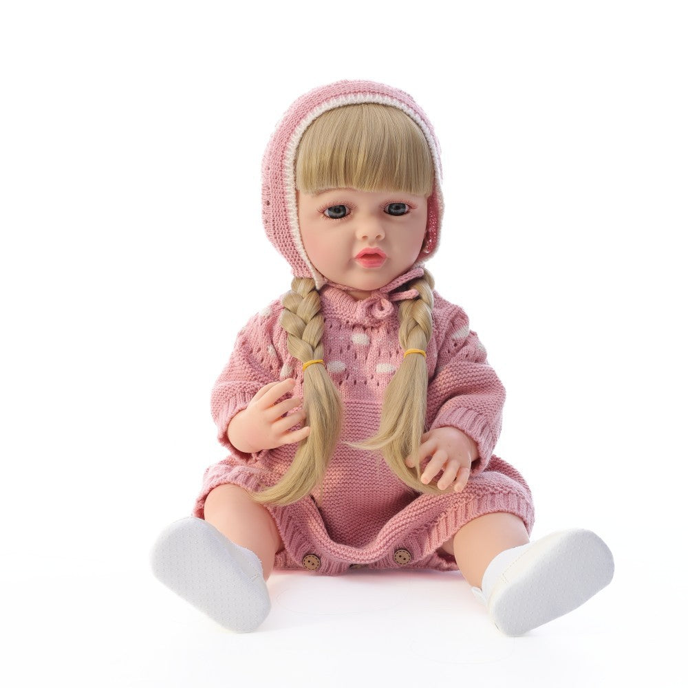 Muñeca bebé de simulación de 22 pulgadas, de cuerpo completo de plástico, que llora, ríe y habla en ruso, inglés y español, muñeca renacida (Reborn) para niña