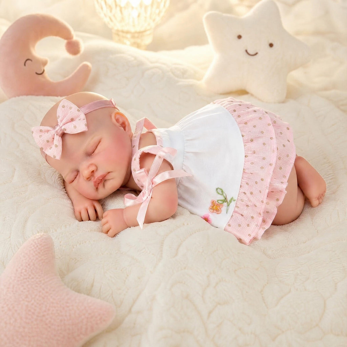 13 inch Full solid silicone flower August simulation doll as a gift for children or girl, collectible silicone doll