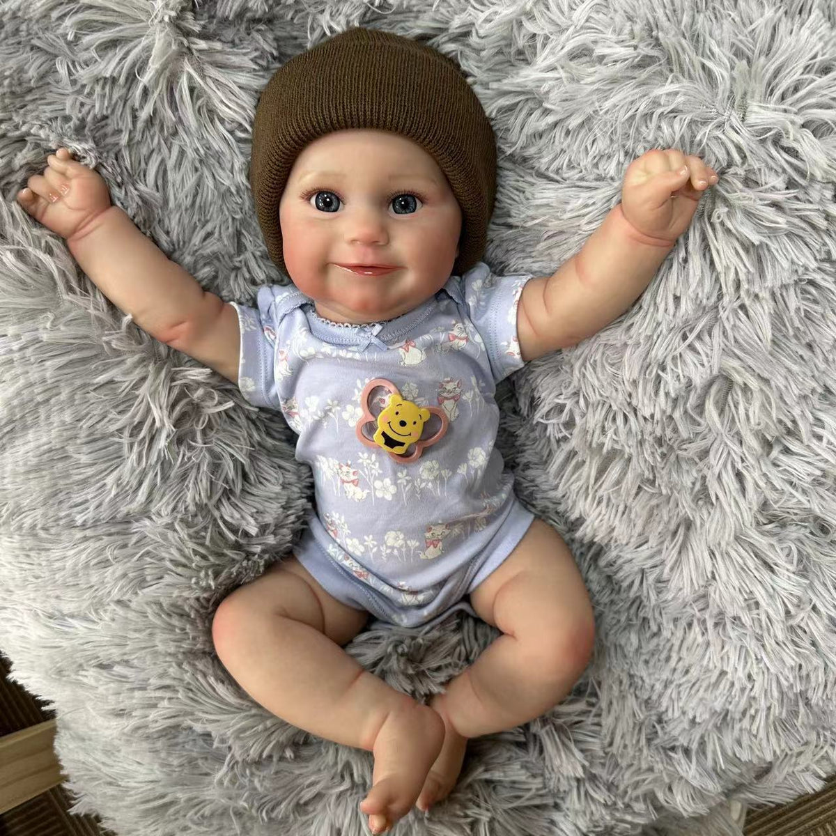 Muñeca Reborn realista de 20 pulgadas con cuerpo de tela, piel con venas 3D delicadas, muñeca de juguete hecha a mano como regalo de cumpleaños para niñas