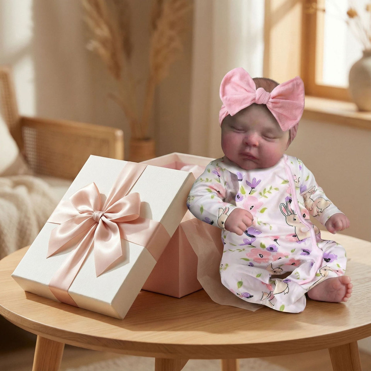 Muñecos bebé reborn realistas de 19 pulgadas, muñecos durmientes con cuerpo de tela suave y accesorios en caja de regalo para niños de 3 años en adelante