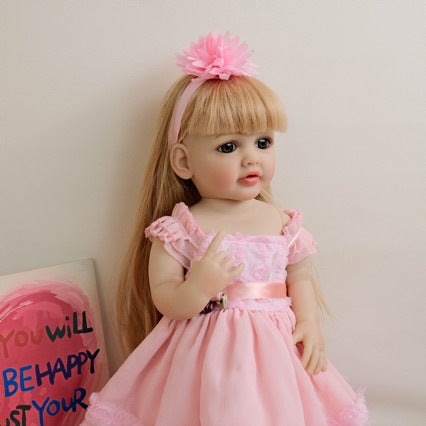 Muñecas bebé realistas de 22 pulgadas para niñas, cuerpo completo de vinilo, incluye biberón, chupete y ropa.
