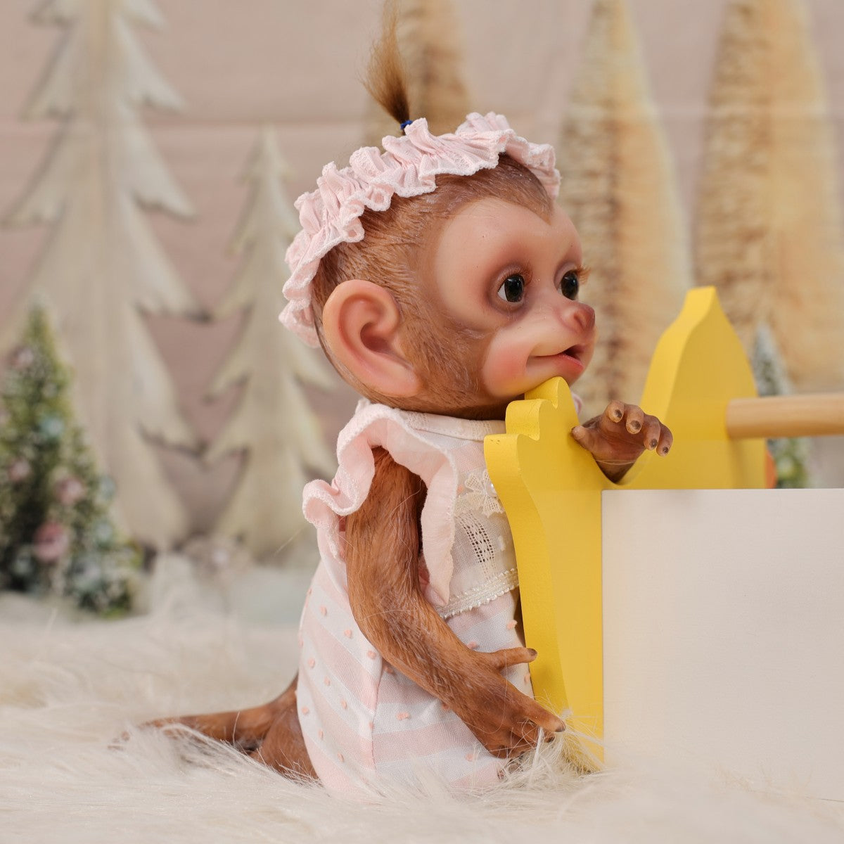 Muñeca bebé Reborn de silicona suave de cuerpo completo de 13 pulgadas, muñeca de mono de silicona sólida, juguete hecho a mano de alta calidad, regalo para niños