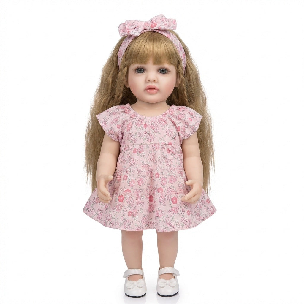 Muñeca reborn de simulación Betty de 22 pulgadas con lazo floral