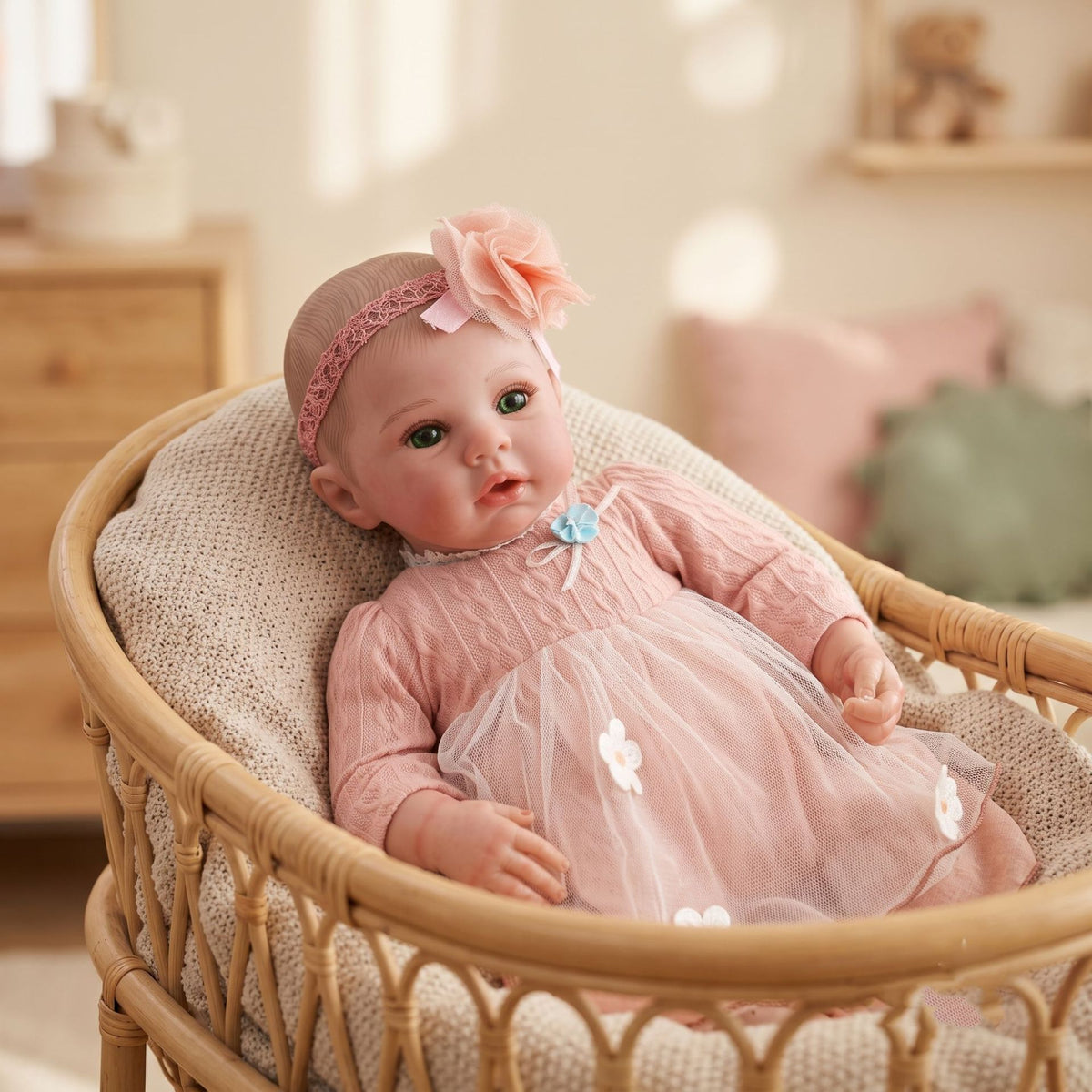 Muñeca estilo reborn realista de 20 pulgadas con cuerpo de vinilo completo, un regalo maravilloso para cumpleaños, festividades y como compañera diaria.