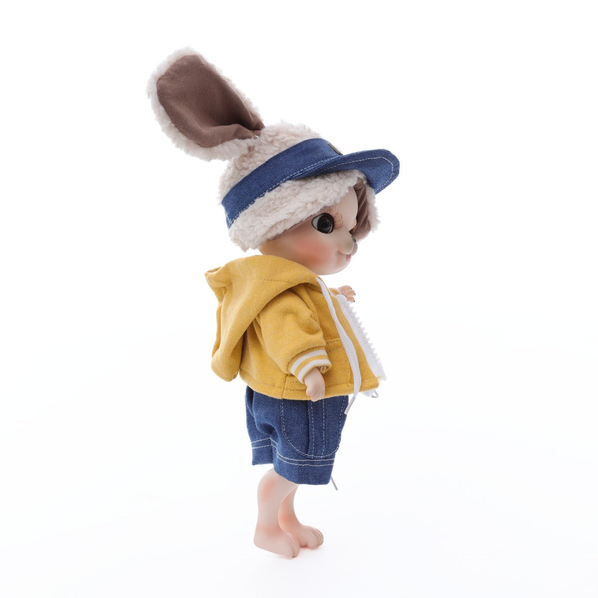 Adorables muñecas articuladas (BJD) de porcelana de 10 pulgadas de conejo amarillo para vestir