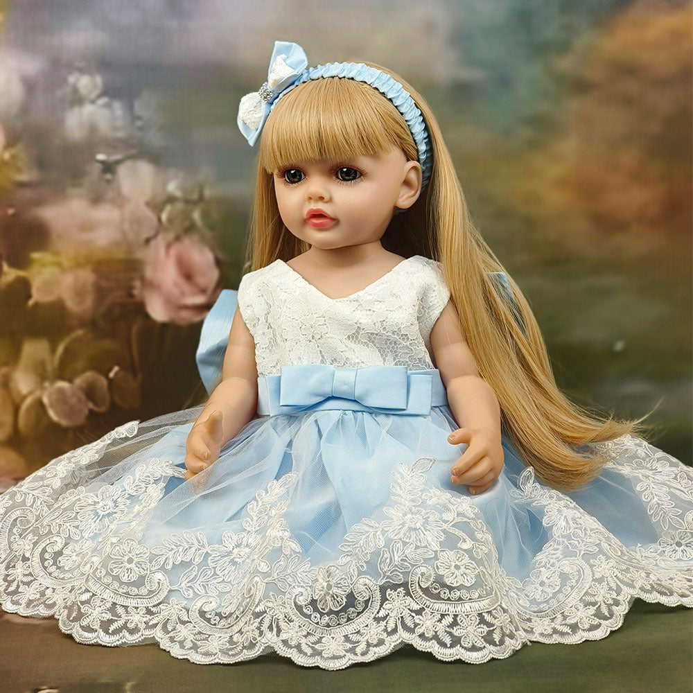 Muñeca Reborn de 22 pulgadas con cuerpo completo de vinilo y sensor de sonido, juguete de compañía interactivo, regalo perfecto para niños y coleccionistas adultos en días especiales