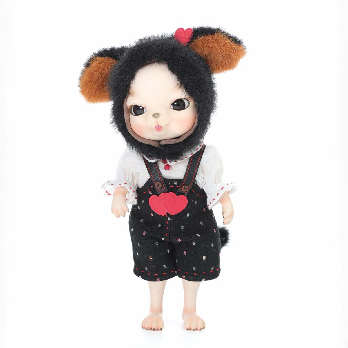 Adorables muñecas bebés de porcelana de 10 pulgadas con vestido de conejo negro (BJD)