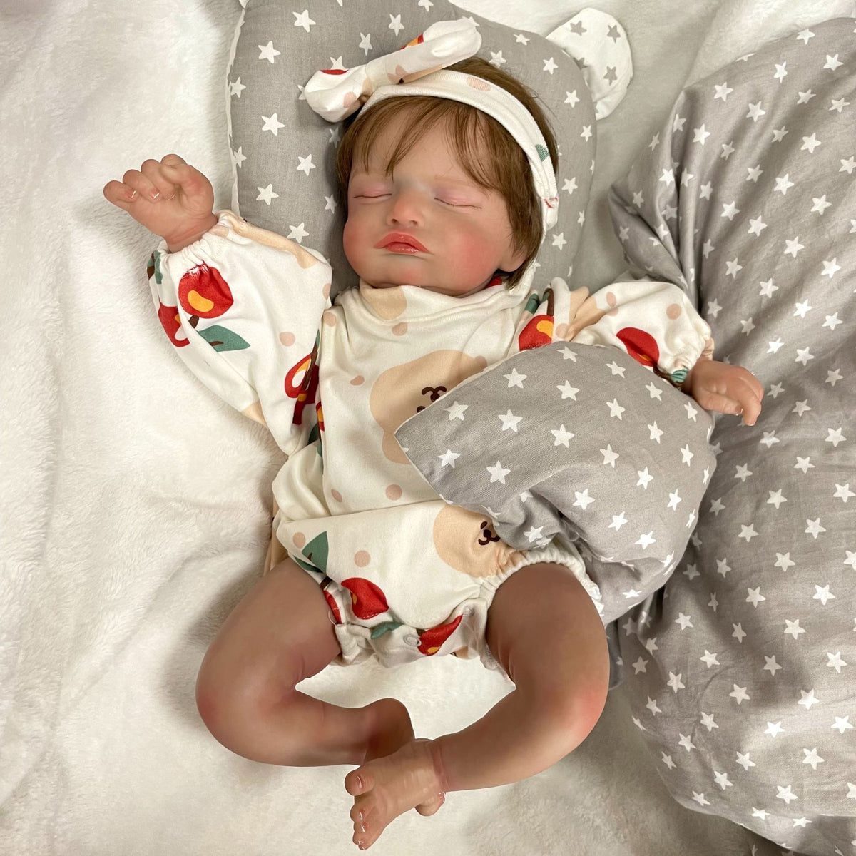 Muñecas Reborn hechas a mano de 19 pulgadas con cuerpo de tela, juguete realista para niñas pequeñas