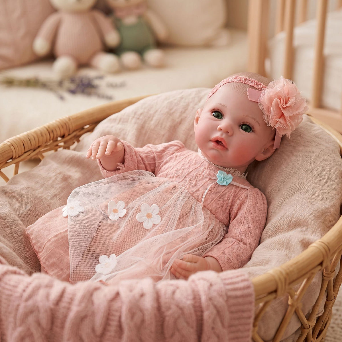 Muñeca estilo reborn realista de 20 pulgadas con cuerpo de vinilo completo, un regalo maravilloso para cumpleaños, festividades y como compañera diaria.