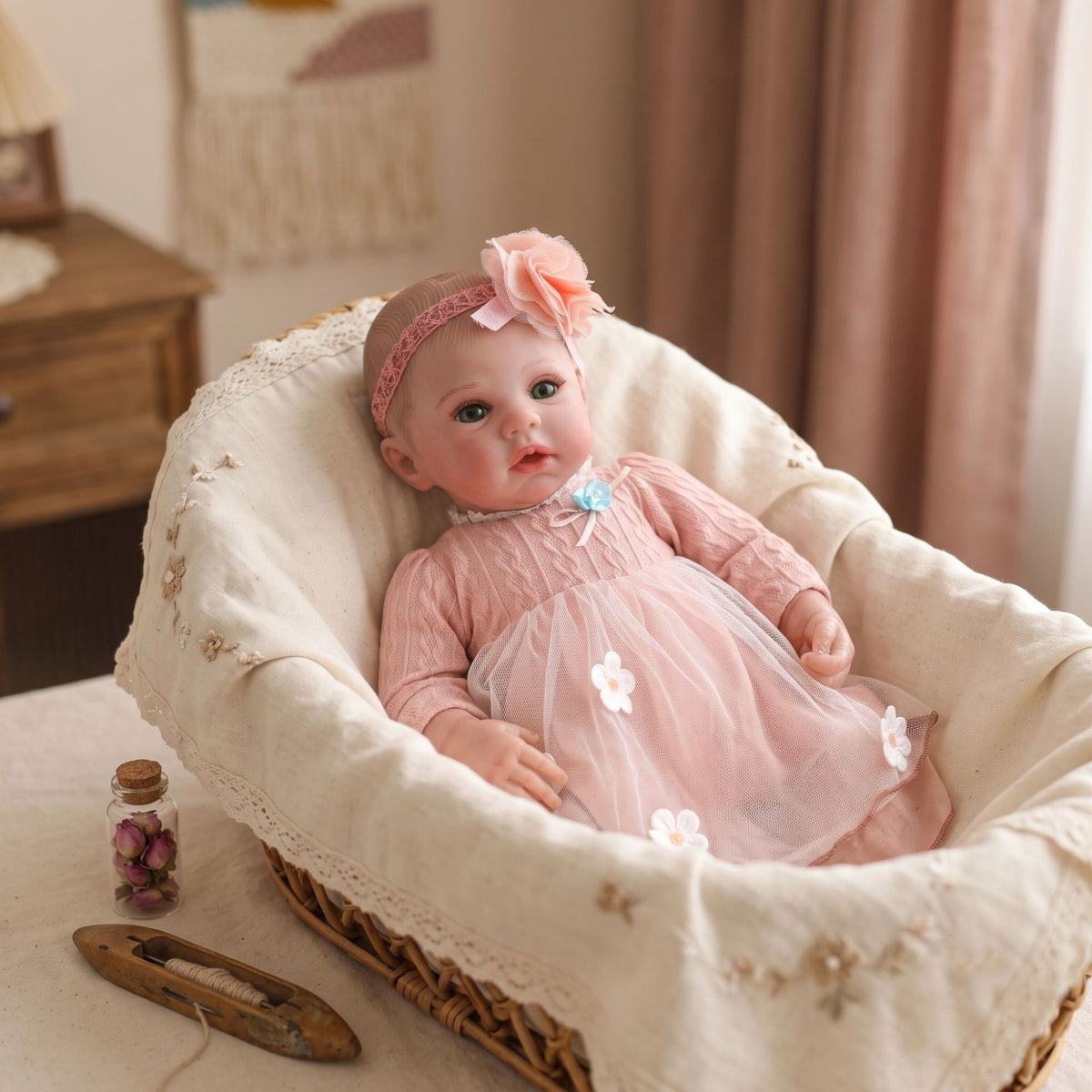 Muñeca estilo reborn realista de 20 pulgadas con cuerpo de vinilo completo, un regalo maravilloso para cumpleaños, festividades y como compañera diaria.