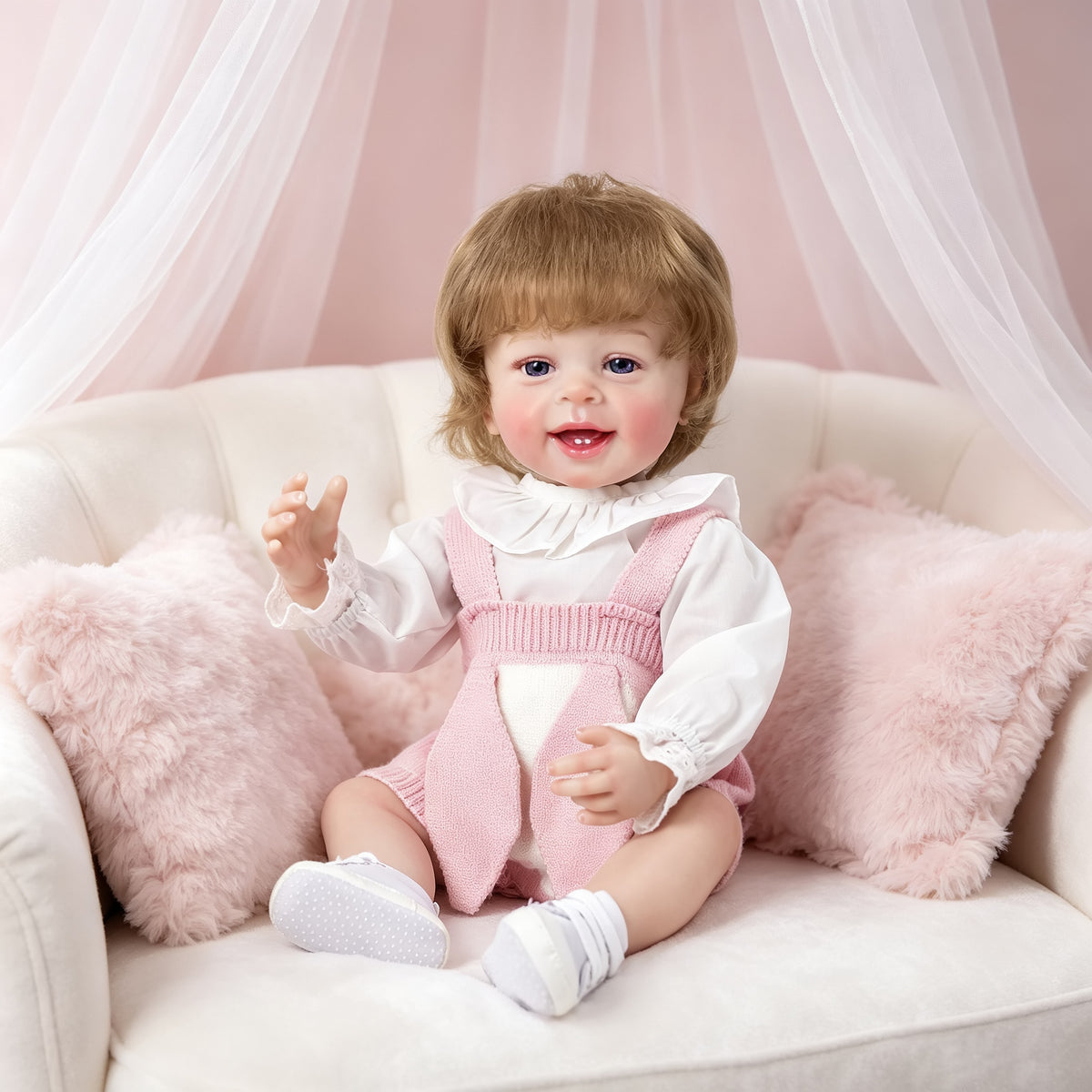 Muñeca Reborn realista de 22 pulgadas con cuerpo completo de vinilo, compañera entrañable, la mejor opción de regalo para festividades y cumpleaños