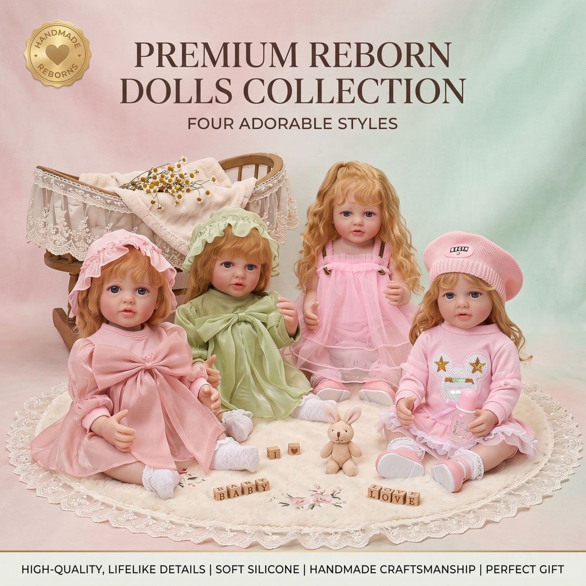 Muñeca Reborn de 22 pulgadas, cuerpo completo de vinilo ultrarrealista, extremidades flexibles y suaves, muñeca de compañía segura para niños
