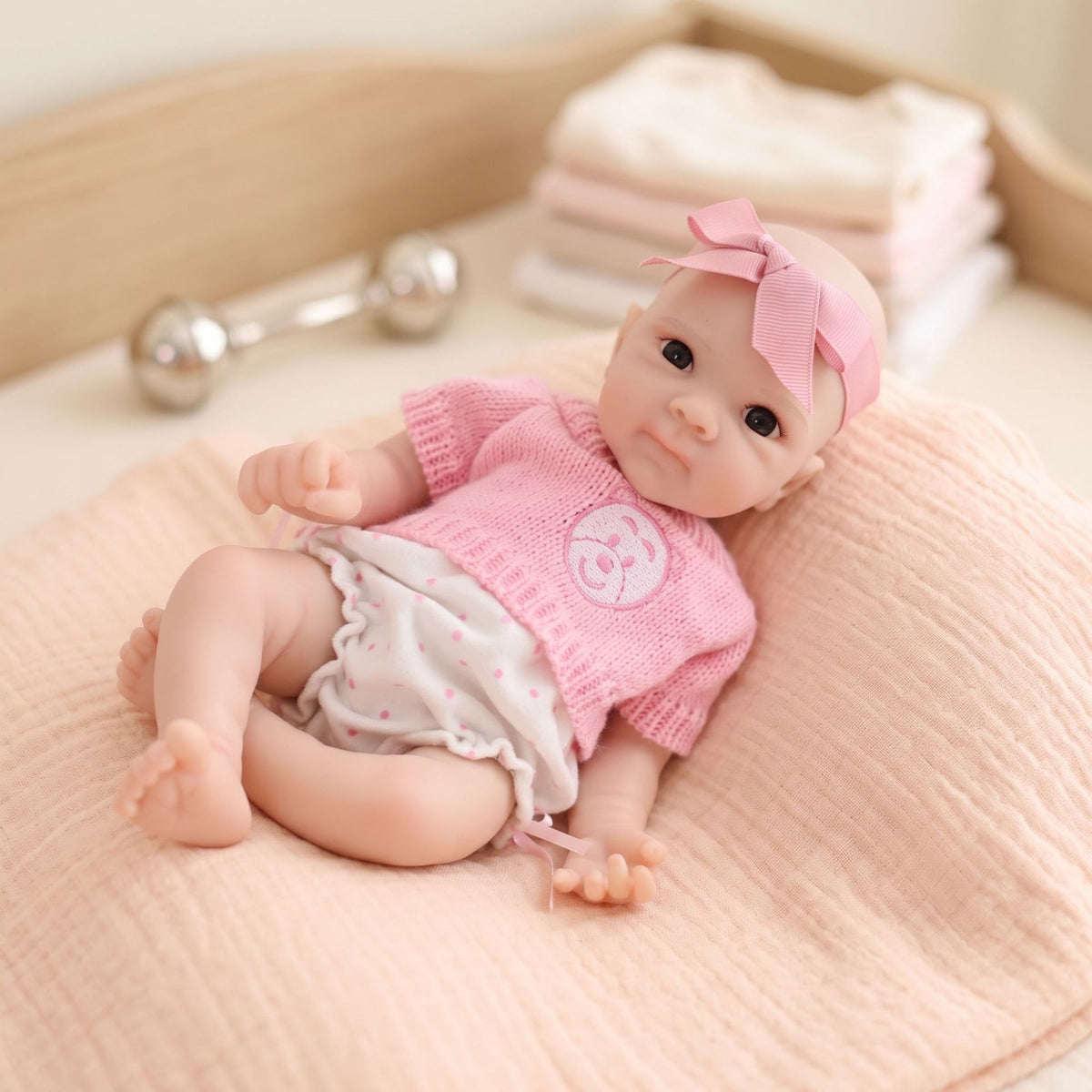 Muñeca bebé Reborn realista de 12 pulgadas con cuerpo completo de silicona sólida, piel con venas 3D realistas, muñeca recién nacida hecha a mano, regalo perfecto de cumpleaños o Navidad para niñas pequeñas