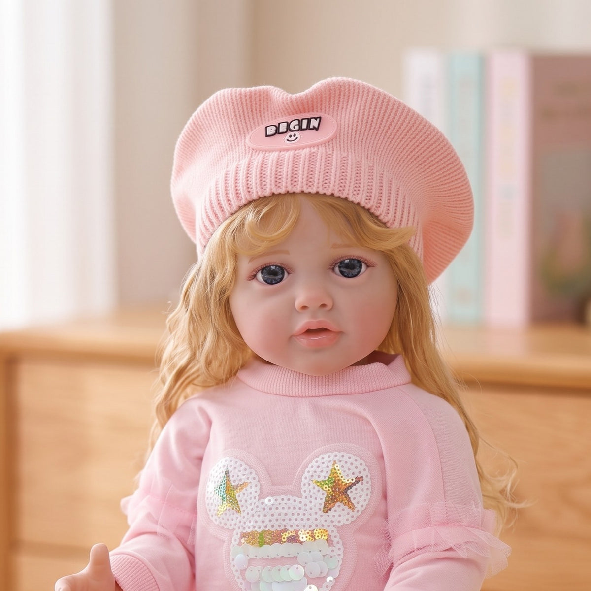 Muñeca Reborn de 22 pulgadas, cuerpo completo de vinilo ultrarrealista, extremidades flexibles y suaves, muñeca de compañía segura para niños