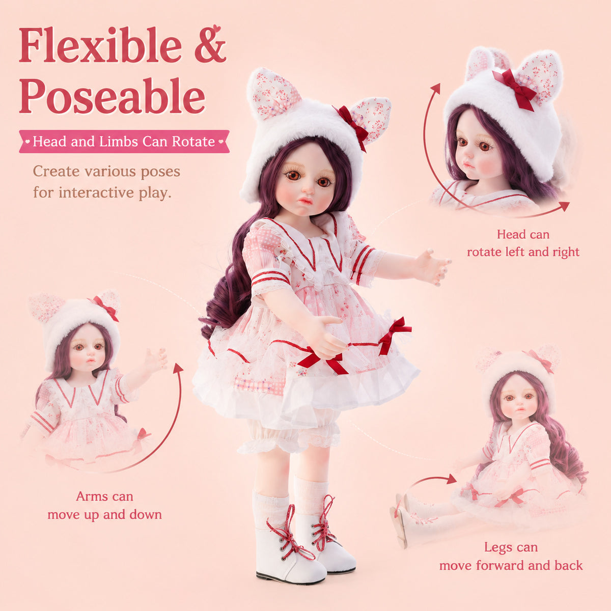 Muñeca reborn de 18 pulgadas/45 cm, cabello injertado, cuerpo completo de vinilo, pintada a mano con exquisitez, muñeca 3D para vestir, ideal como regalo y pieza de colección.