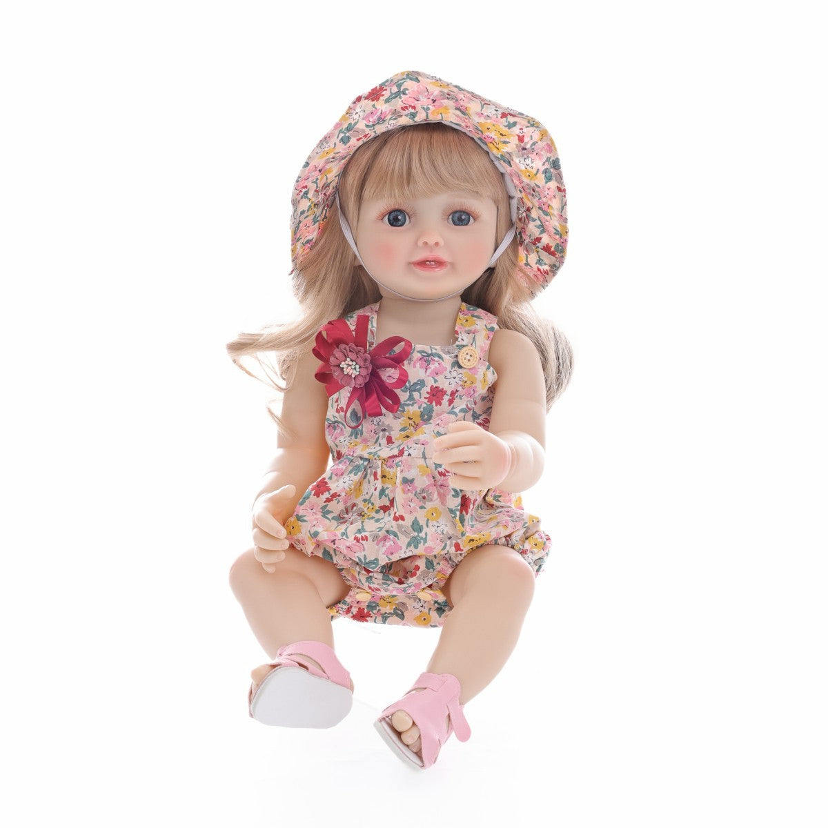 Muñeca bebé de simulación de 22 pulgadas, de plástico completo, estilo renacido, con diálogo de llanto y risa, para niña