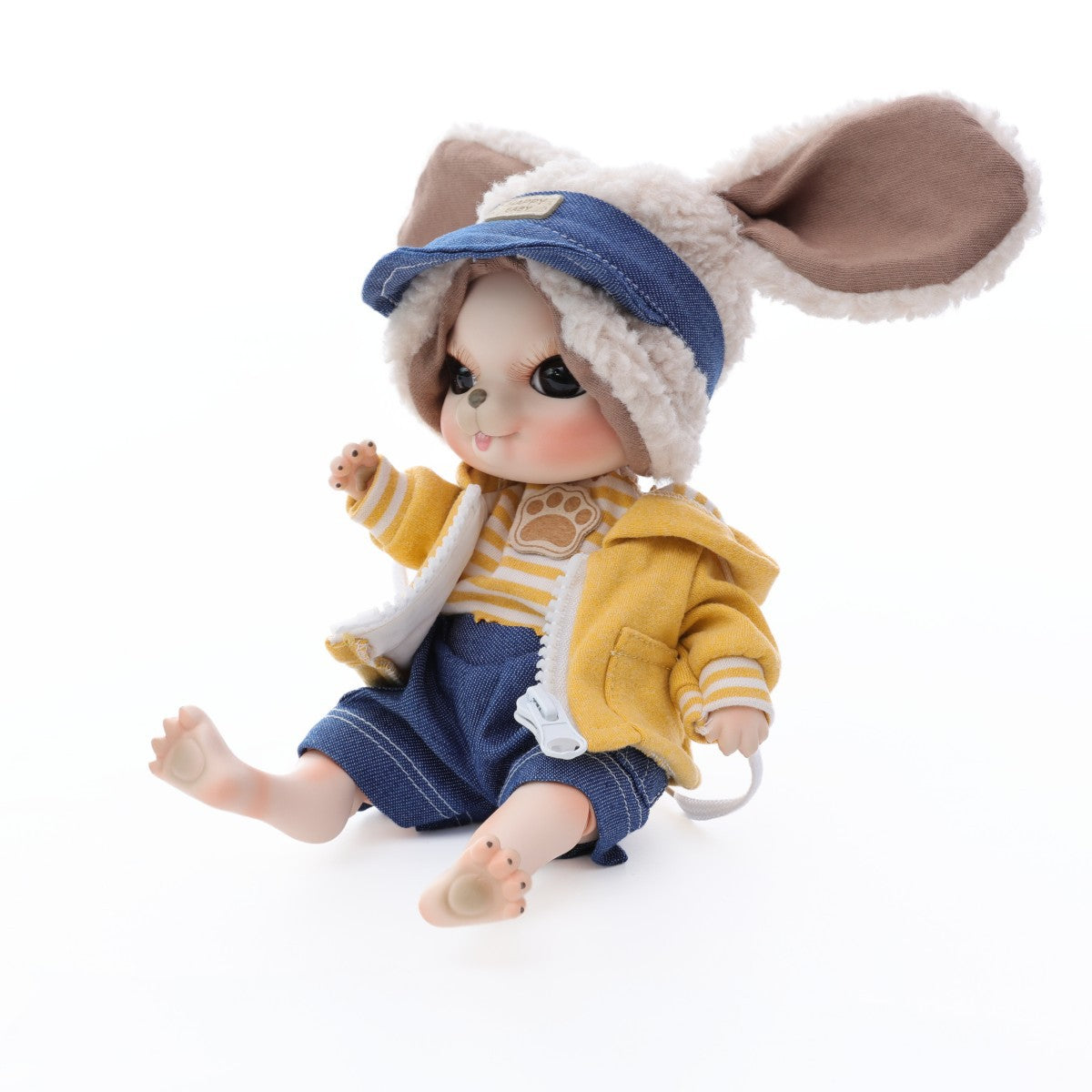Adorables muñecas articuladas (BJD) de porcelana de 10 pulgadas de conejo amarillo para vestir
