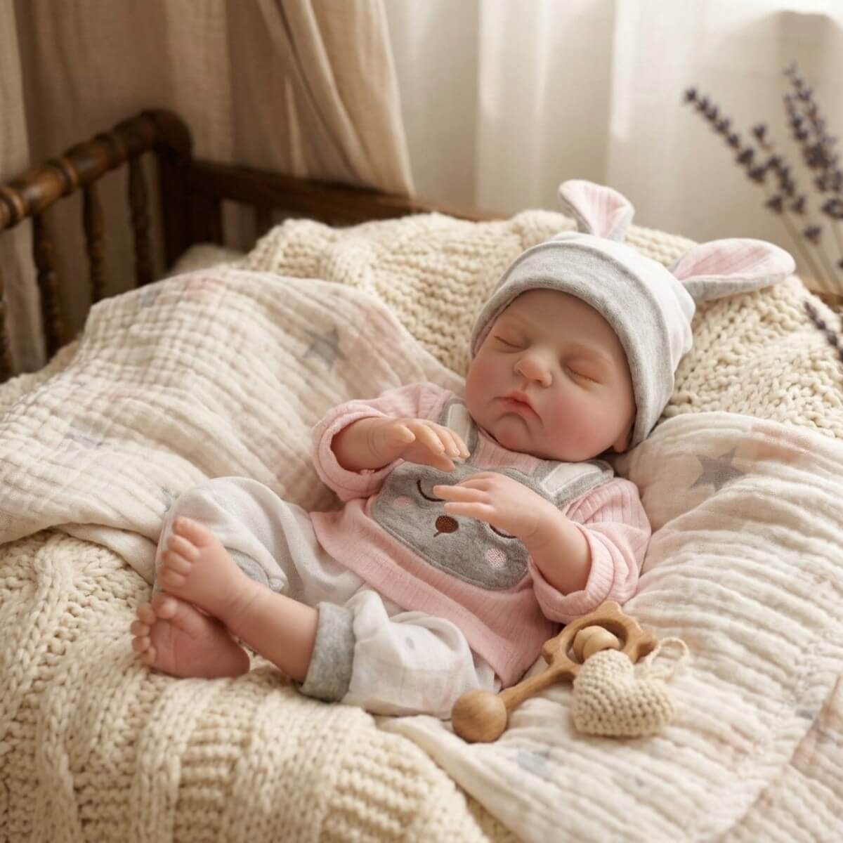 Muñeca Reborn de tela de 45 cm, bebé de simulación de altura y color