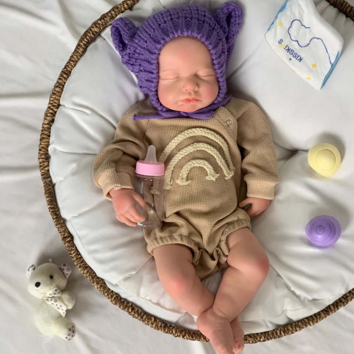 Muñeca Reborn realista de 18 pulgadas con cuerpo de silicona sólida, juguete hecho a mano, regalo para niñas y coleccionistas de muñecas