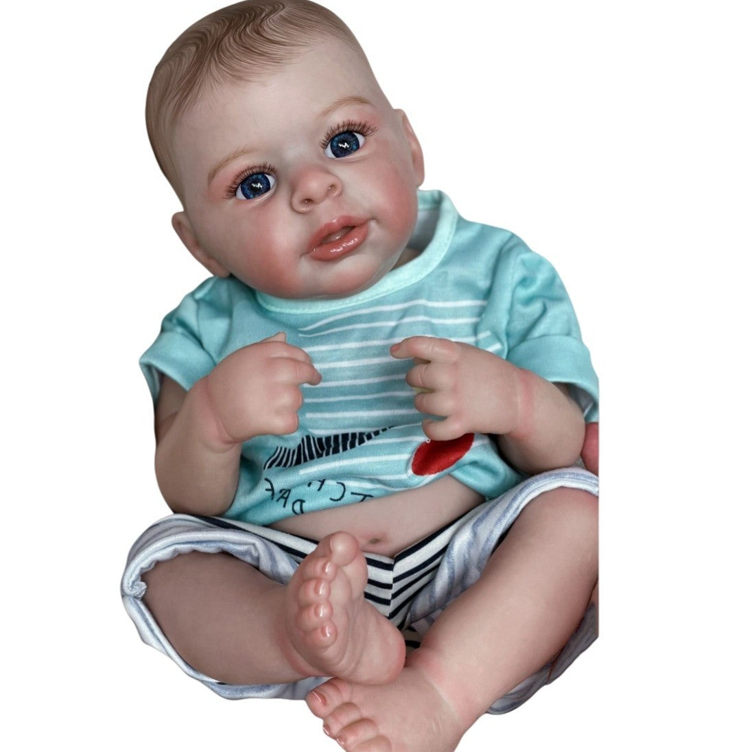 Muñeca reborn de simulación de alta gama, hecha a mano, de 18 pulgadas, con exquisita piel pintada en 3D