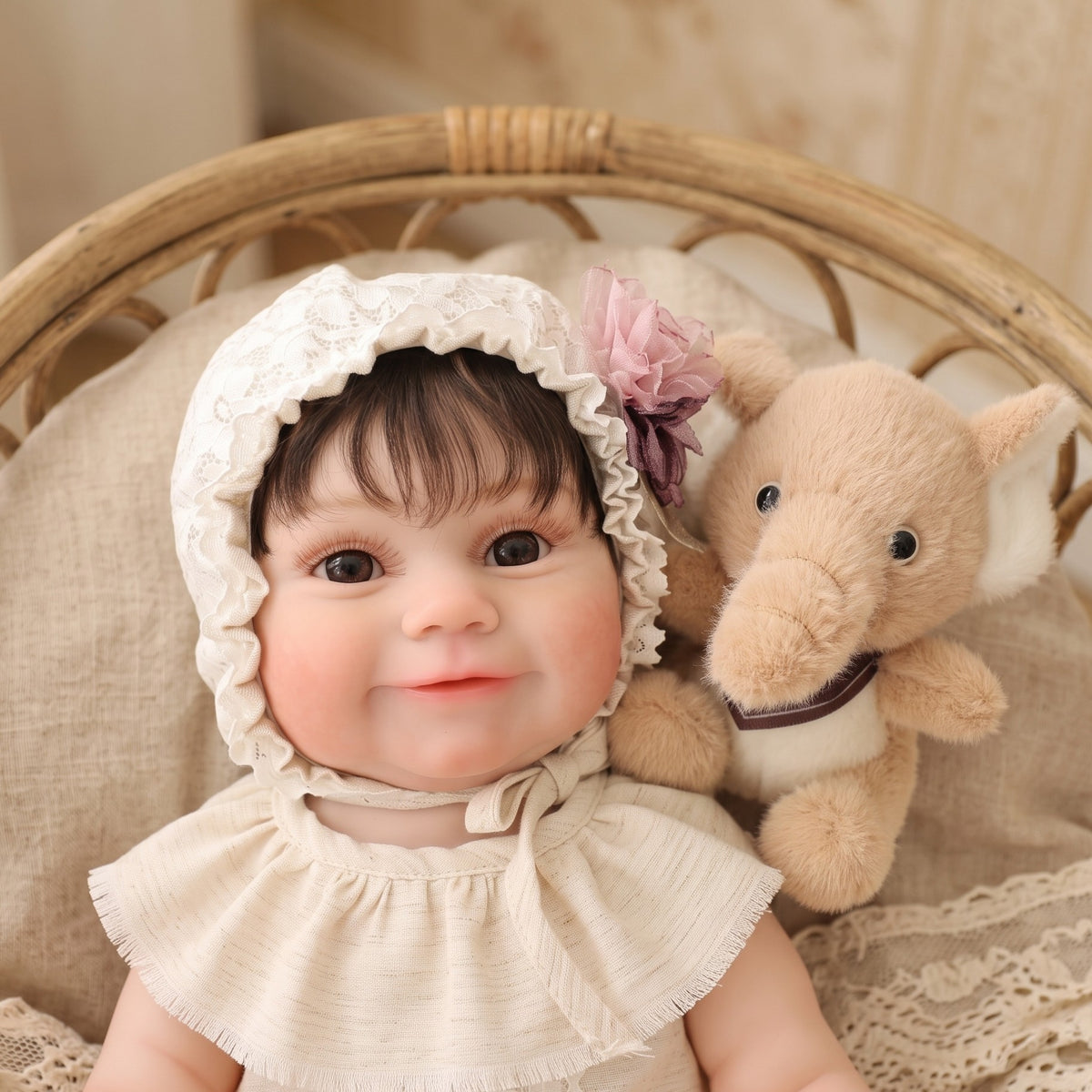 Muñeca Reborn artesanal de 22 pulgadas, piel con venas 3D realistas y cuerpo completo de vinilo, muñeca bebé recién nacida hiperrealista, regalo de cumpleaños para niñas y coleccionistas