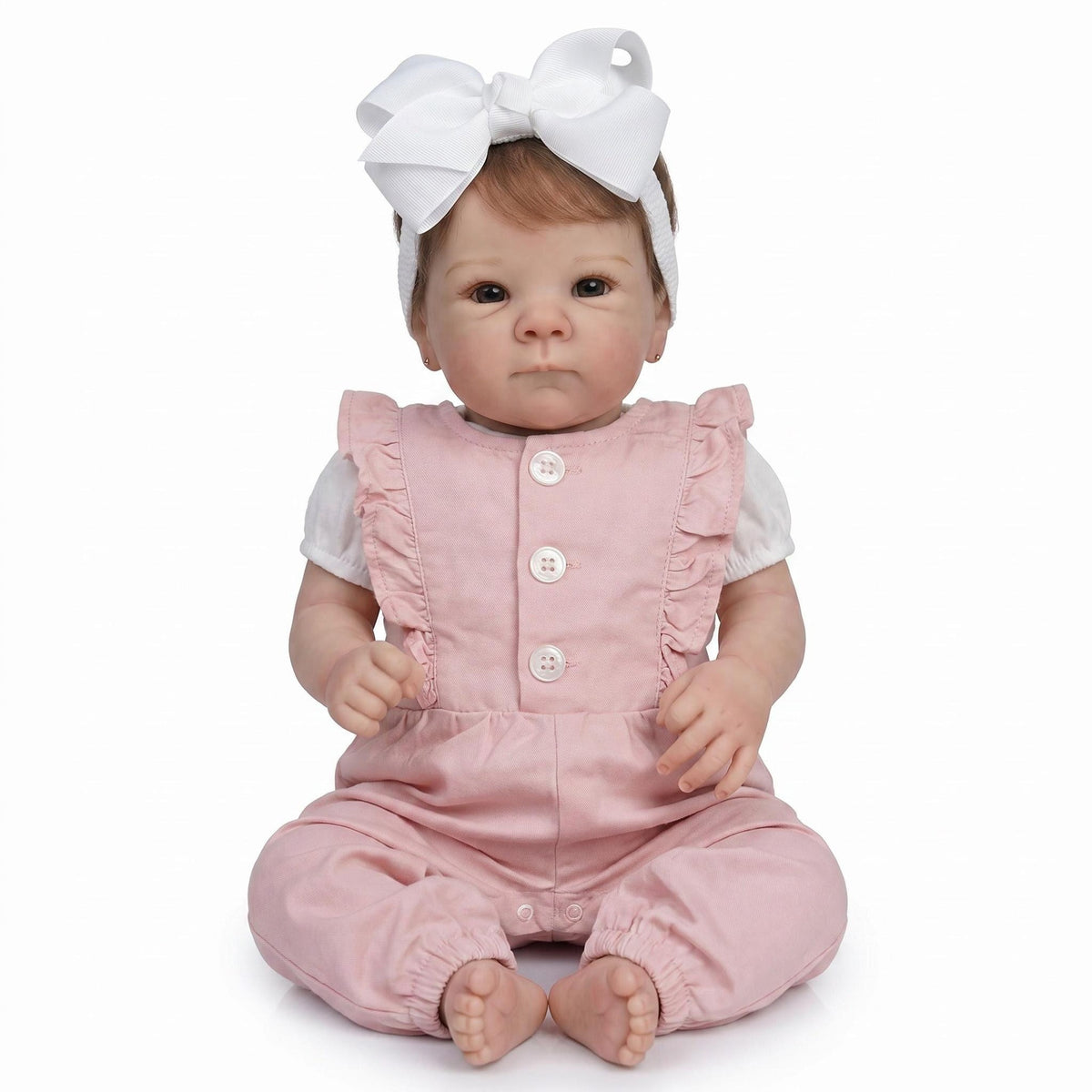 Muñeca bebé reborn de 18 pulgadas, cuerpo completo de vinilo, muñeca recién nacida realista con chupete magnético, biberón, pañal y conjunto de ropa