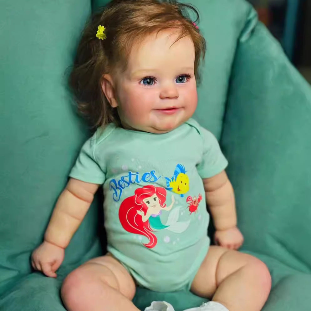 Muñeca Reborn de 50 cm de vinilo completo con piel 3D simulada