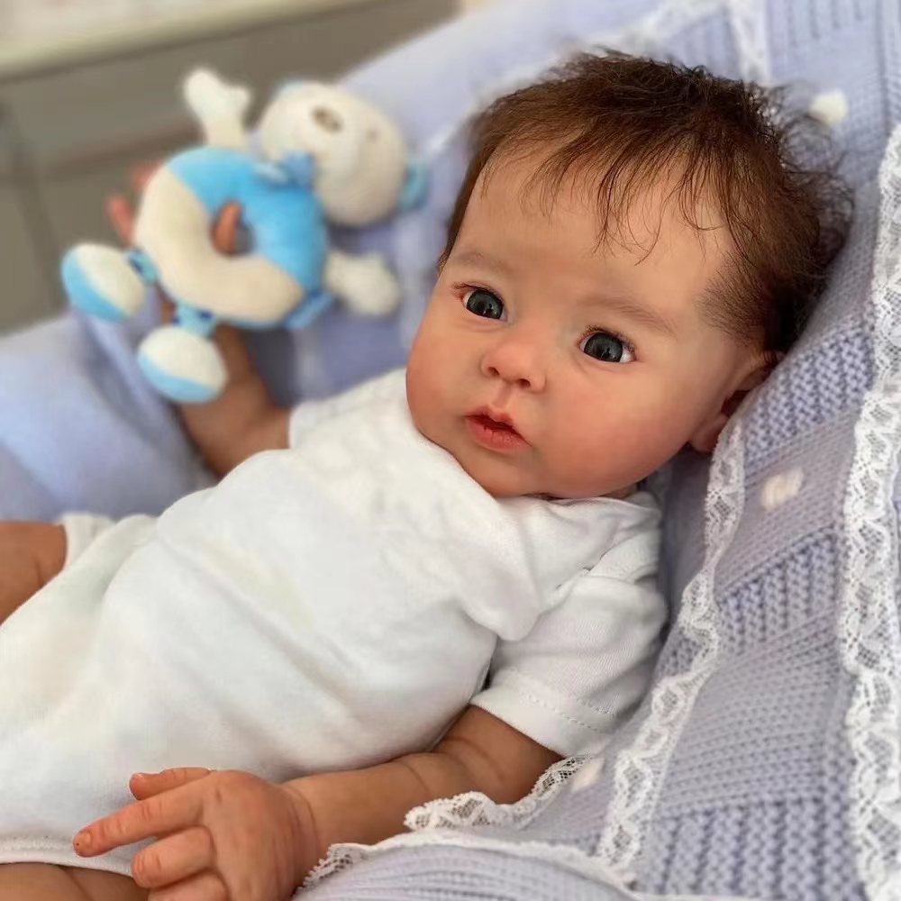 Muñecas Reborn de 20 pulgadas con cuerpo de tela, tacto suave, cabello implantado, muñecas de bebé recién nacido, juguetes para niñas, muñecas Reborn