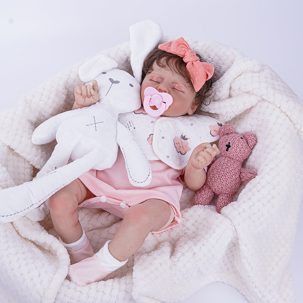 Muñeca Reborn de 18 pulgadas con cuerpo de tela y ropa completa, regalo navideño de primera calidad para entusiastas de las muñecas