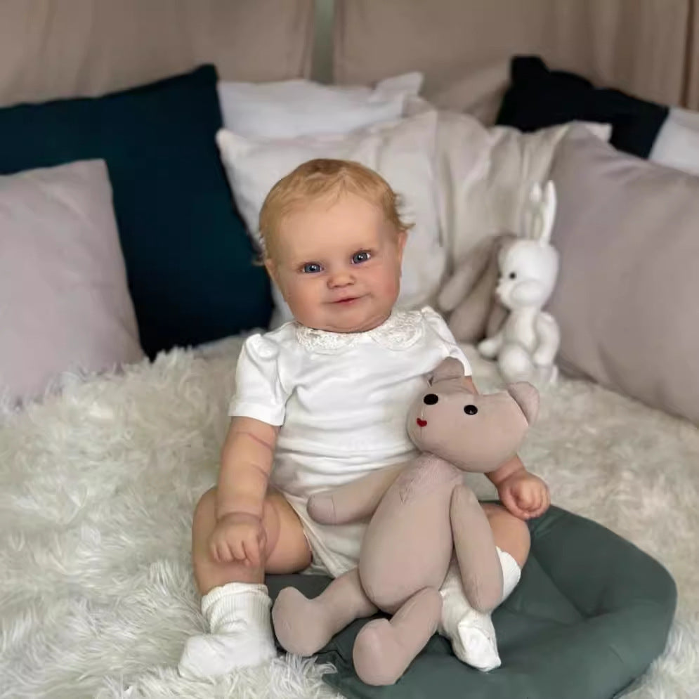 Muñecas Reborn de 20/24 pulgadas con cuerpo de tela, tacto suave y cabello rubio implantado, juguetes de muñecas de bebé recién nacido para niñas, muñecas Reborn