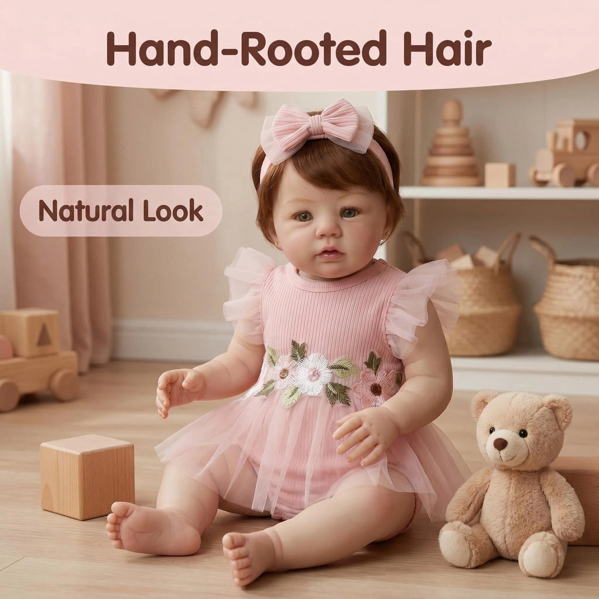 Muñeca bebé Reborn de vinilo completo de 19 pulgadas; muñeca realista y articulada para juegos de imitación infantil y bienestar emocional de adultos; una opción de regalo de primera calidad para cumpleaños, festividades y celebraciones de baby shower.