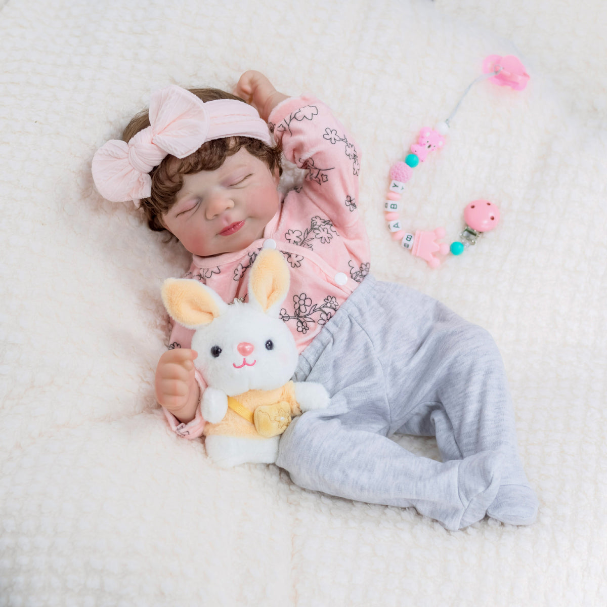 Muñeca Reborn de vinilo completo de 18 pulgadas con aspecto de bebé durmiente, figura coleccionable realista, excelente opción para celebraciones de cumpleaños y regalos de vacaciones