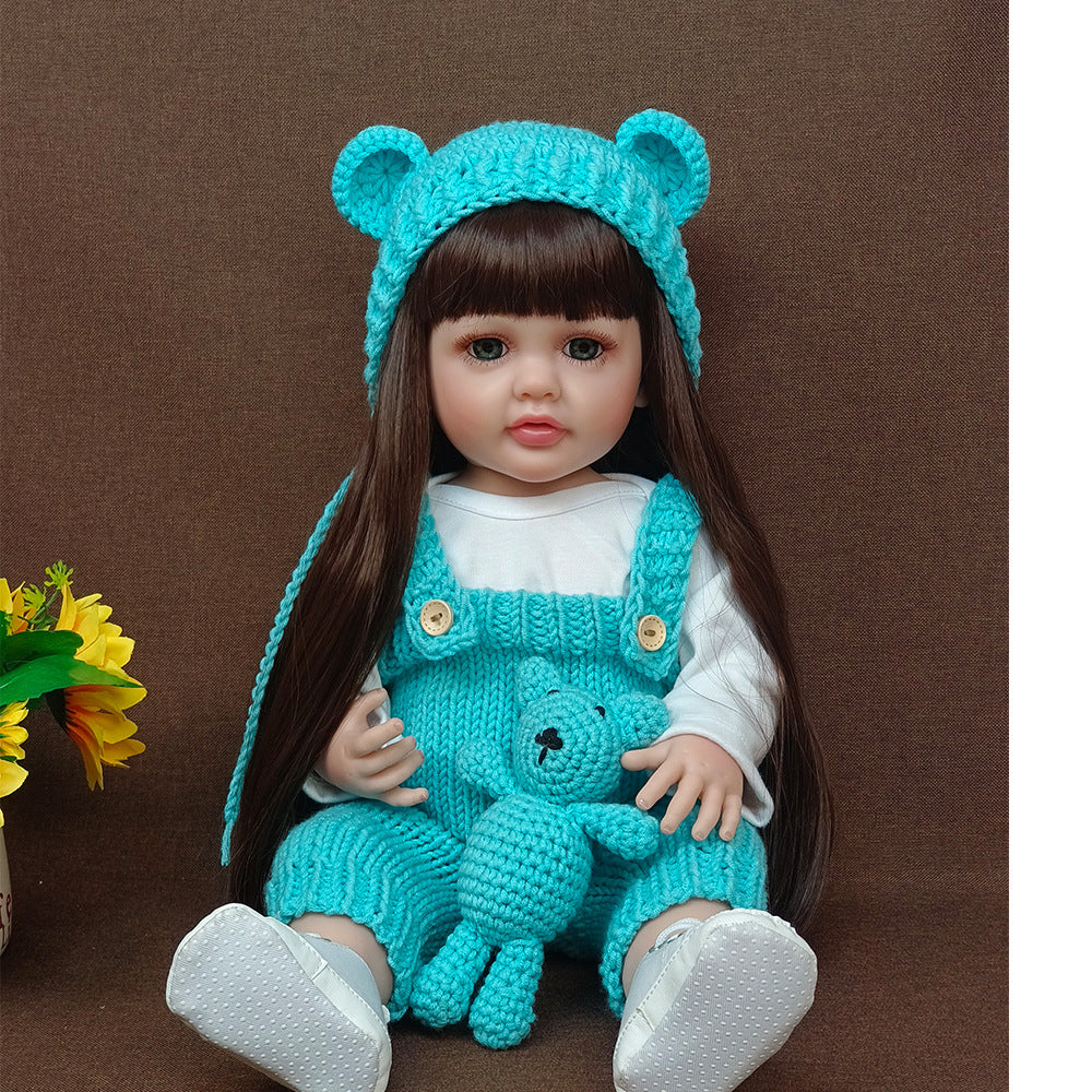 Muñeca Reborn de 22 pulgadas con cuerpo completo de vinilo y sensor de sonido, juguete de compañía interactivo, regalo perfecto para niños y coleccionistas adultos en días especiales