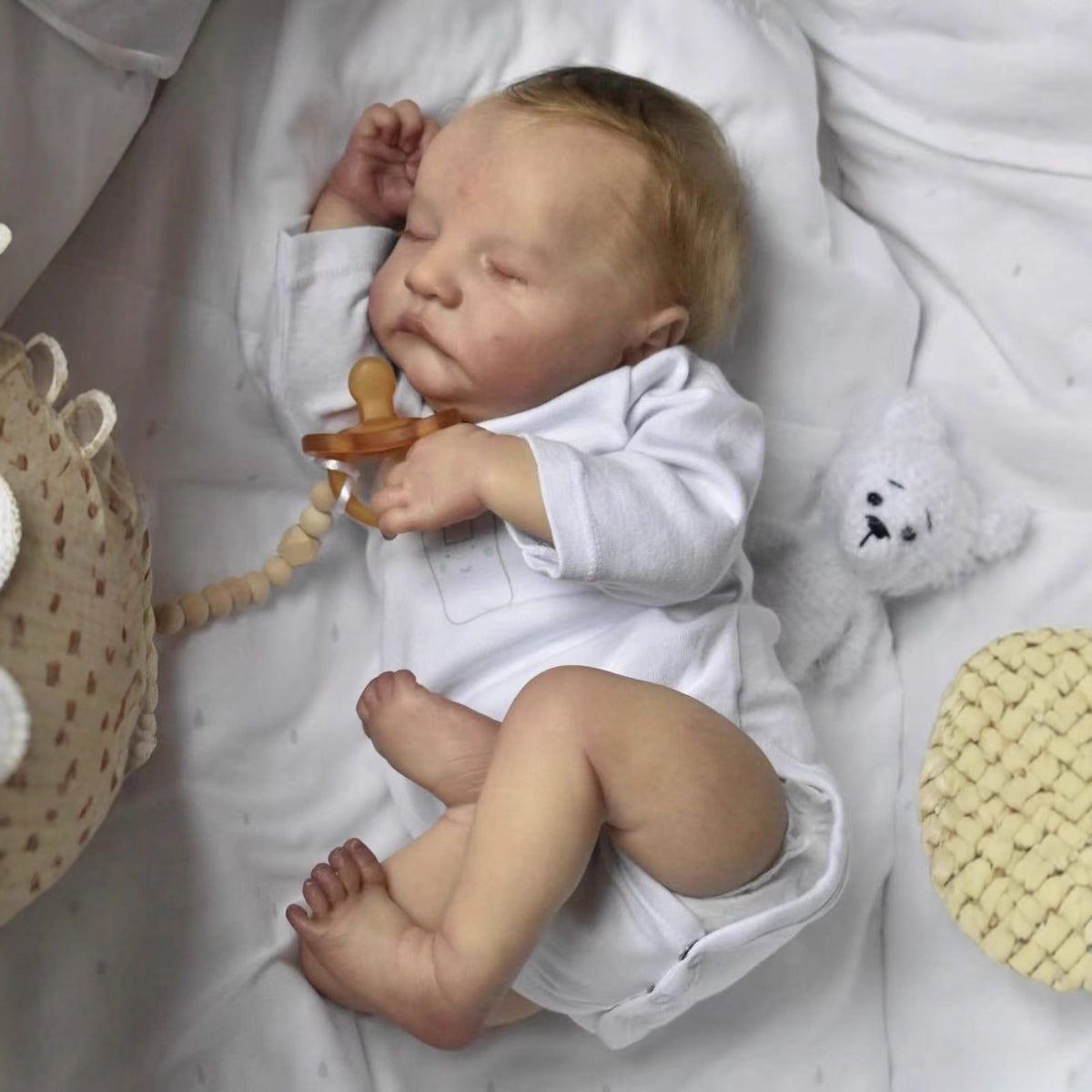 Muñeca bebé de vinilo de 48 cm con piel 3D realista, regalo para niños