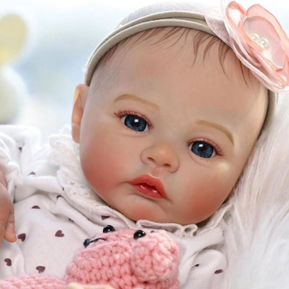 Muñeca Reborn de recién nacido de 18 pulgadas con cuerpo de tela/vinilo, conjunto casual dulce, juguete de compañía para festivales