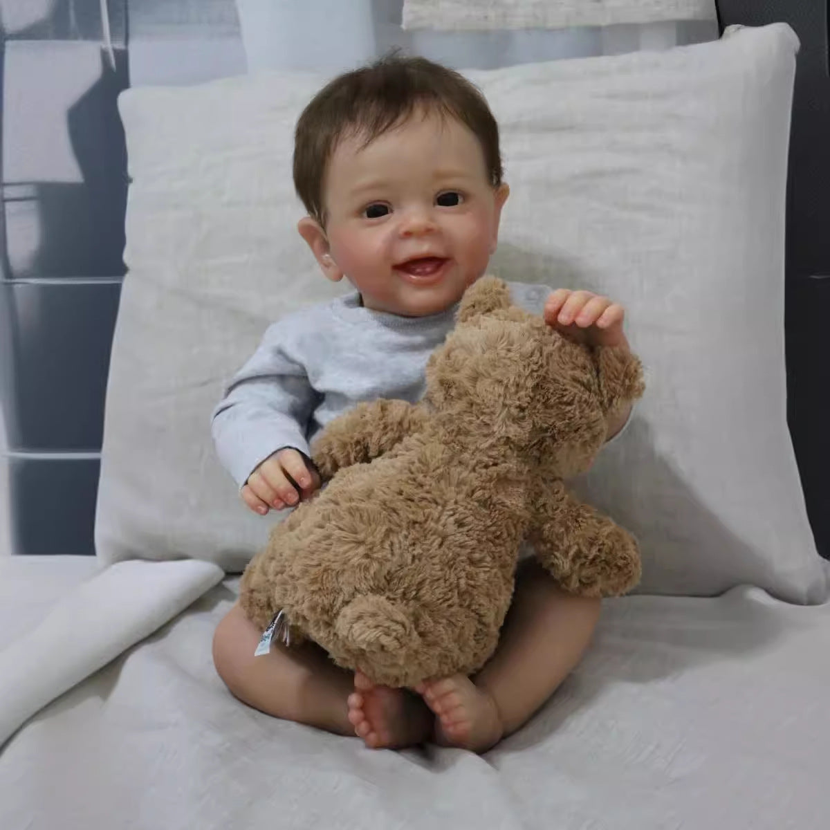Muñeca bebé Reborn realista de 23 pulgadas con cuerpo de tela, muñeca recién nacida para regalo