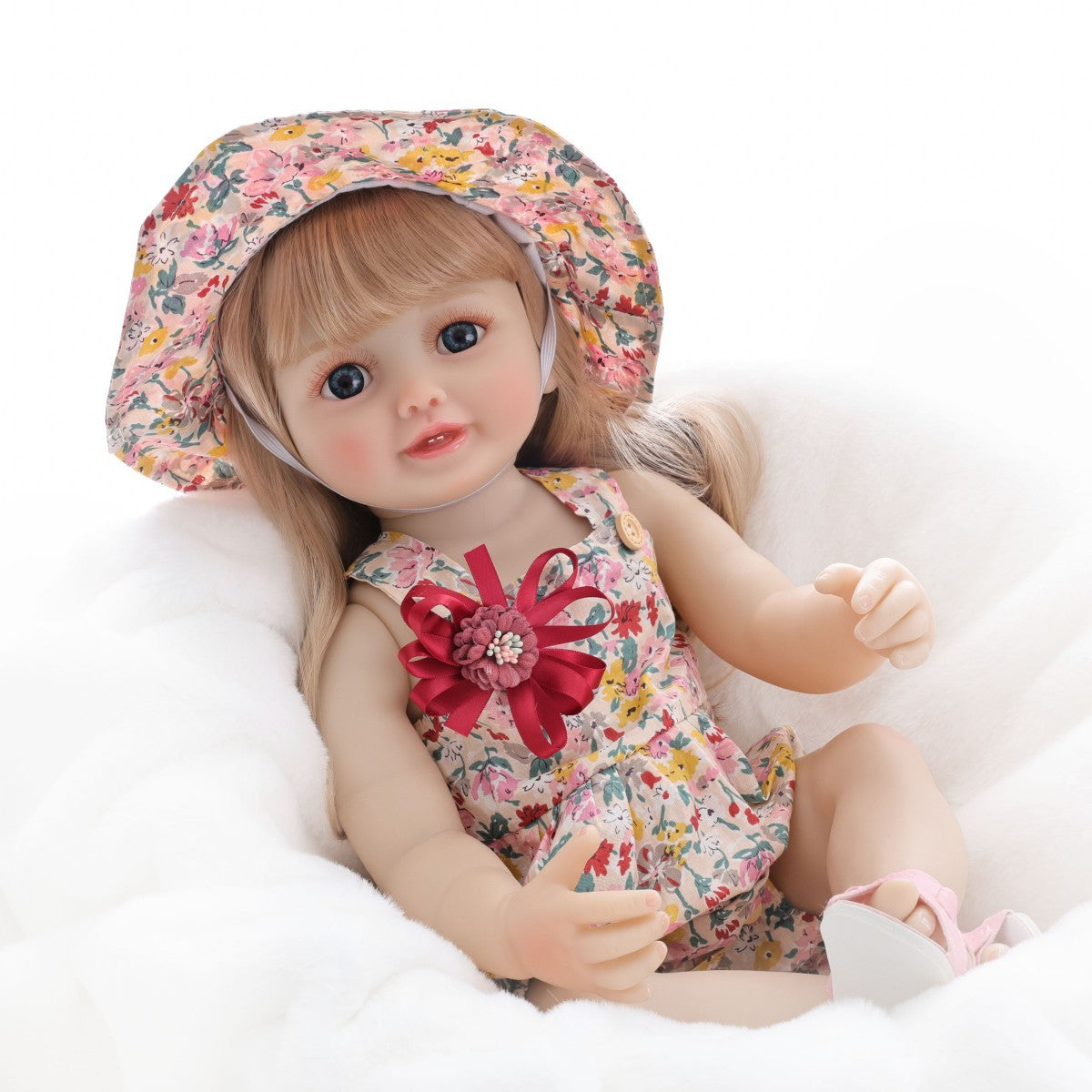 Muñeca bebé de simulación de 22 pulgadas, de plástico completo, estilo renacido, con diálogo de llanto y risa, para niña