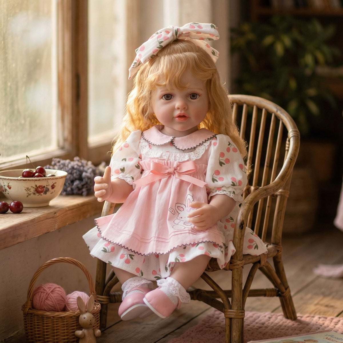 Muñeca reborn de 22 pulgadas con cuerpo completo de vinilo, implante de cabello simulado, muñeca de juguete pintada a mano de forma exquisita, regalo