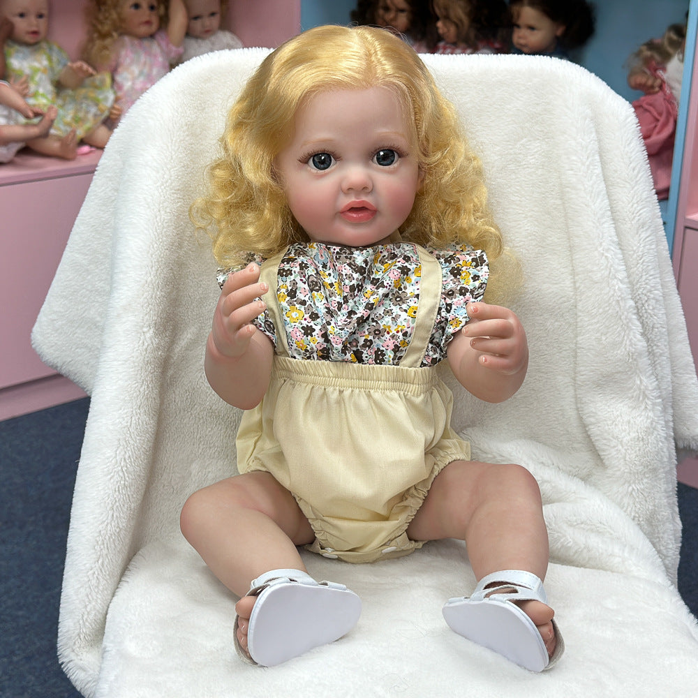 Muñeca Reborn realista de vinilo completo de 22 pulgadas, reliquia preciada para fiestas de cumpleaños y temporadas de compras navideñas