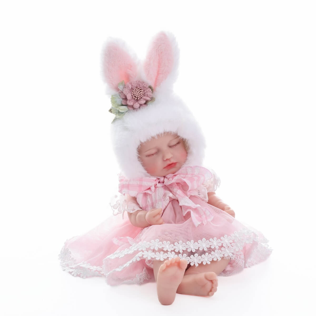 Muñeca bebé recién nacida realista de 12 pulgadas, niña pequeña de aspecto real durmiendo