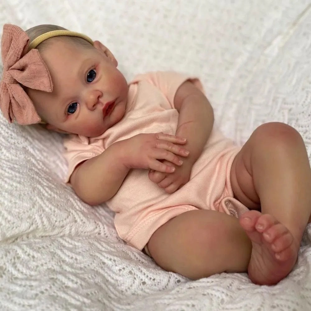 Muñeca bebé recién nacida realista de 19 pulgadas, muñeca hecha a mano de vinilo completo, juguete realista para niños