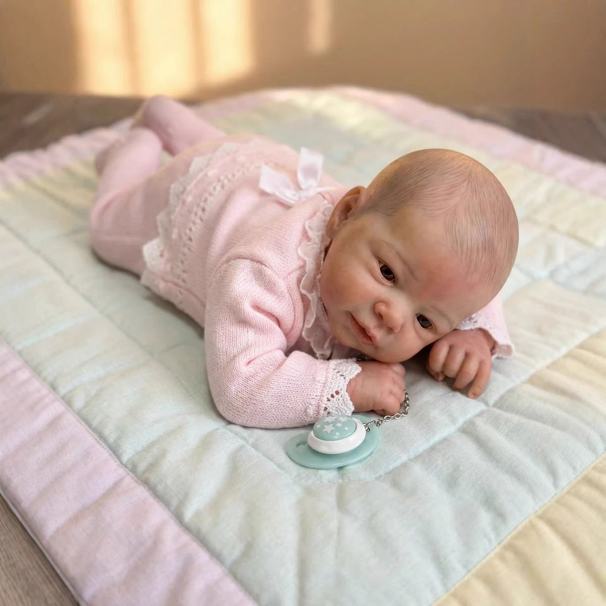 Muñeca bebé recién nacida Reborn de tela de 19 pulgadas