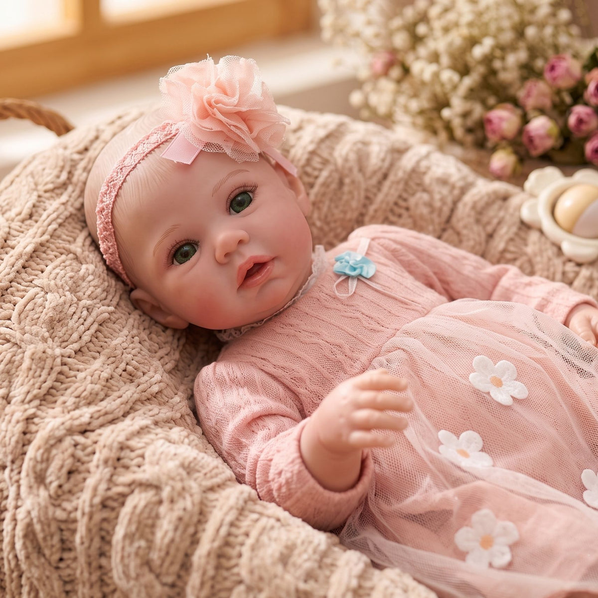 Muñeca estilo reborn realista de 20 pulgadas con cuerpo de vinilo completo, un regalo maravilloso para cumpleaños, festividades y como compañera diaria.