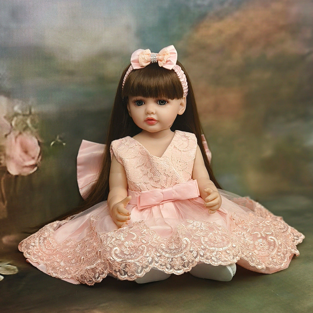 Muñeca Reborn de 22 pulgadas con cuerpo completo de vinilo y sensor de sonido, juguete de compañía interactivo, regalo perfecto para niños y coleccionistas adultos en días especiales