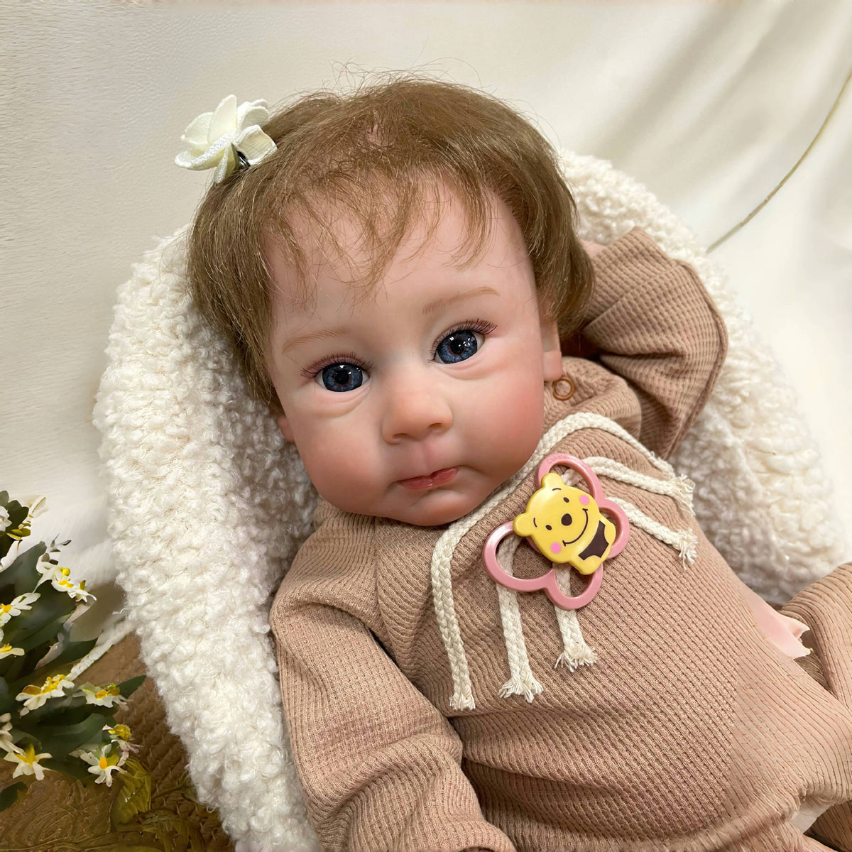 Muñeca Reborn realista de 23 pulgadas con cuerpo de tela, piel con venas 3D, juguete de regalo hecho a mano para niñas pequeñas y coleccionistas