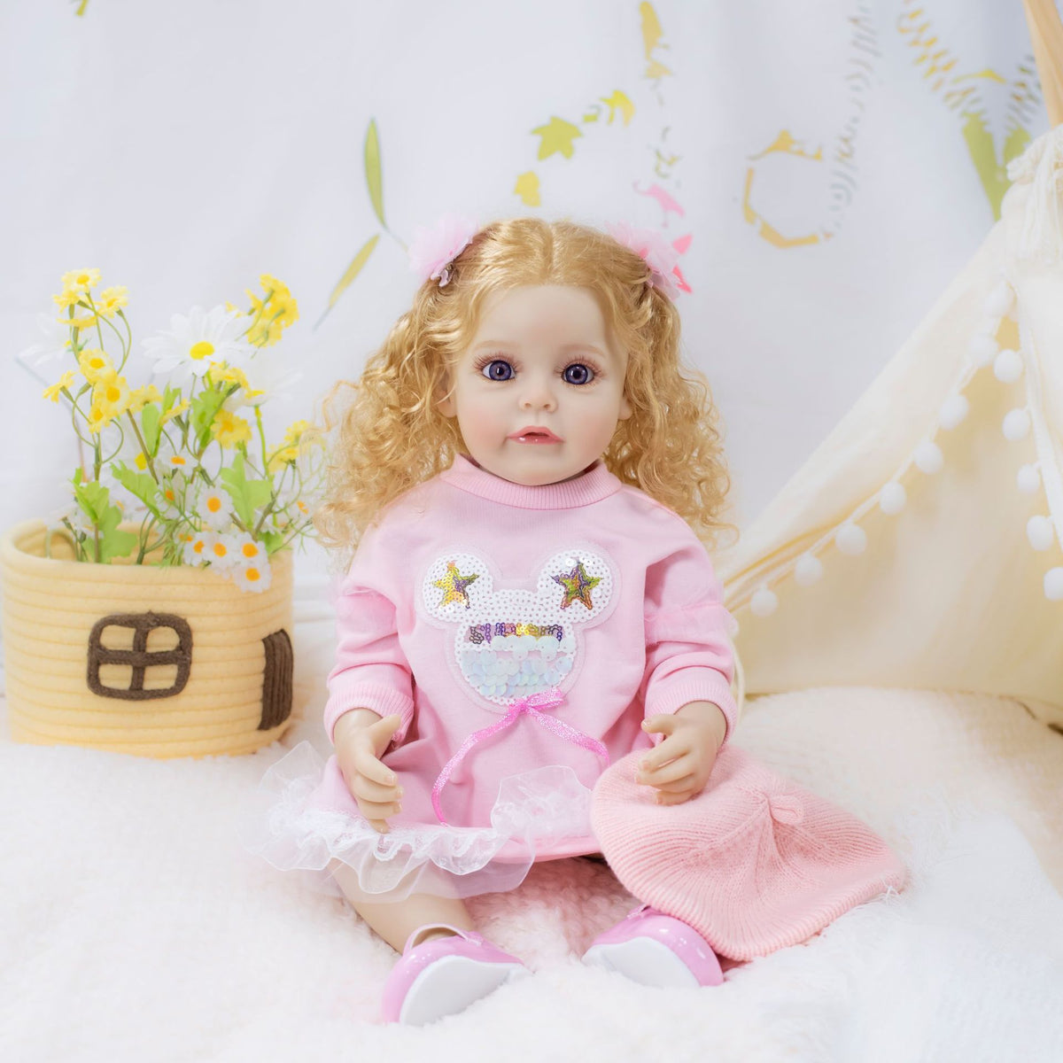 Muñeca reborn realista de 22 pulgadas con cuerpo completo de vinilo, una dulce opción de regalo para niños y adultos en ocasiones especiales